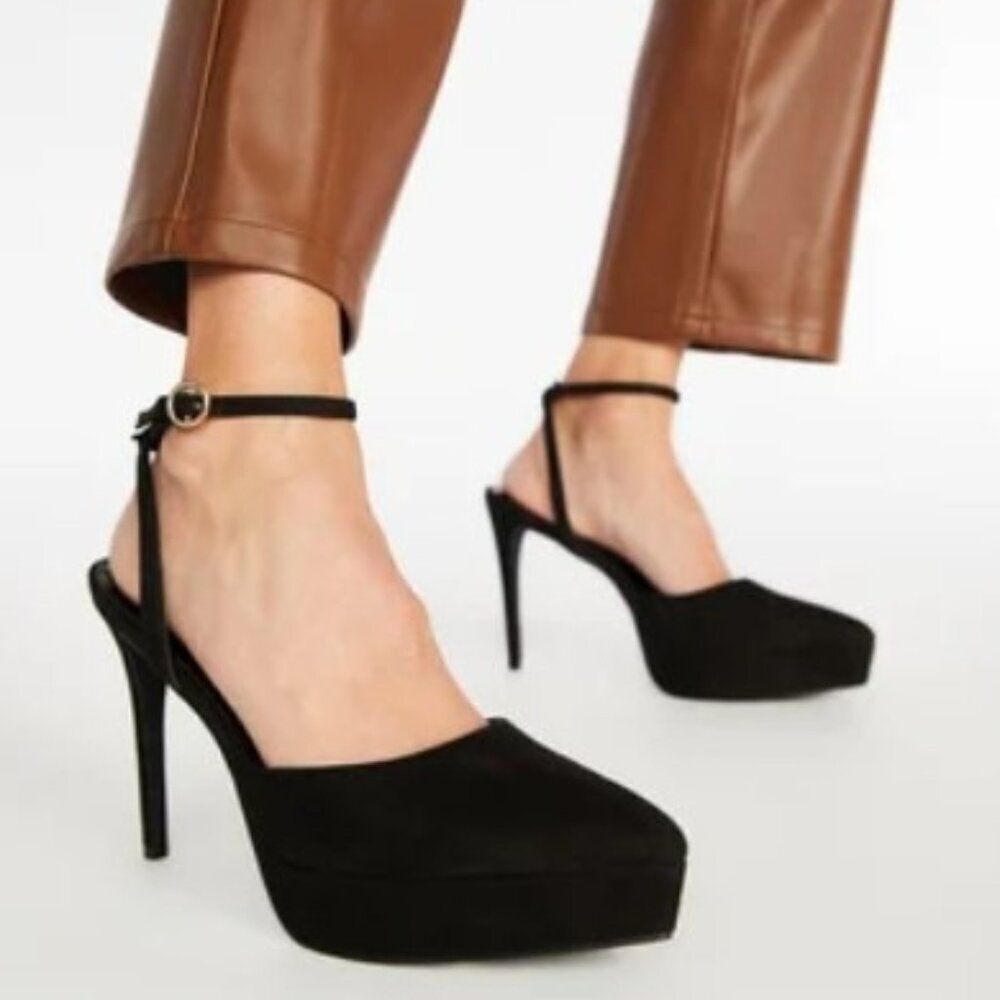 Sexy Size 12 Black Ankle Strap Platform High Heel Pumps By ShoeDazzle. - Picture 6 of 9